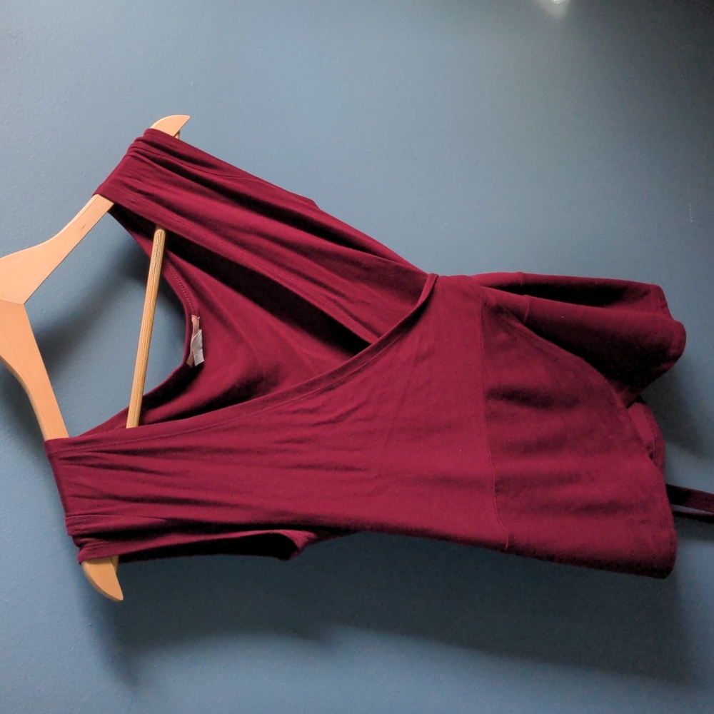JCrew wrap blouse in burgundy s